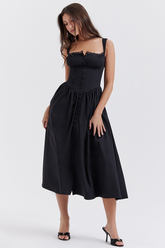 Tatiana Black Midi Sundress | Dress In Beauty
